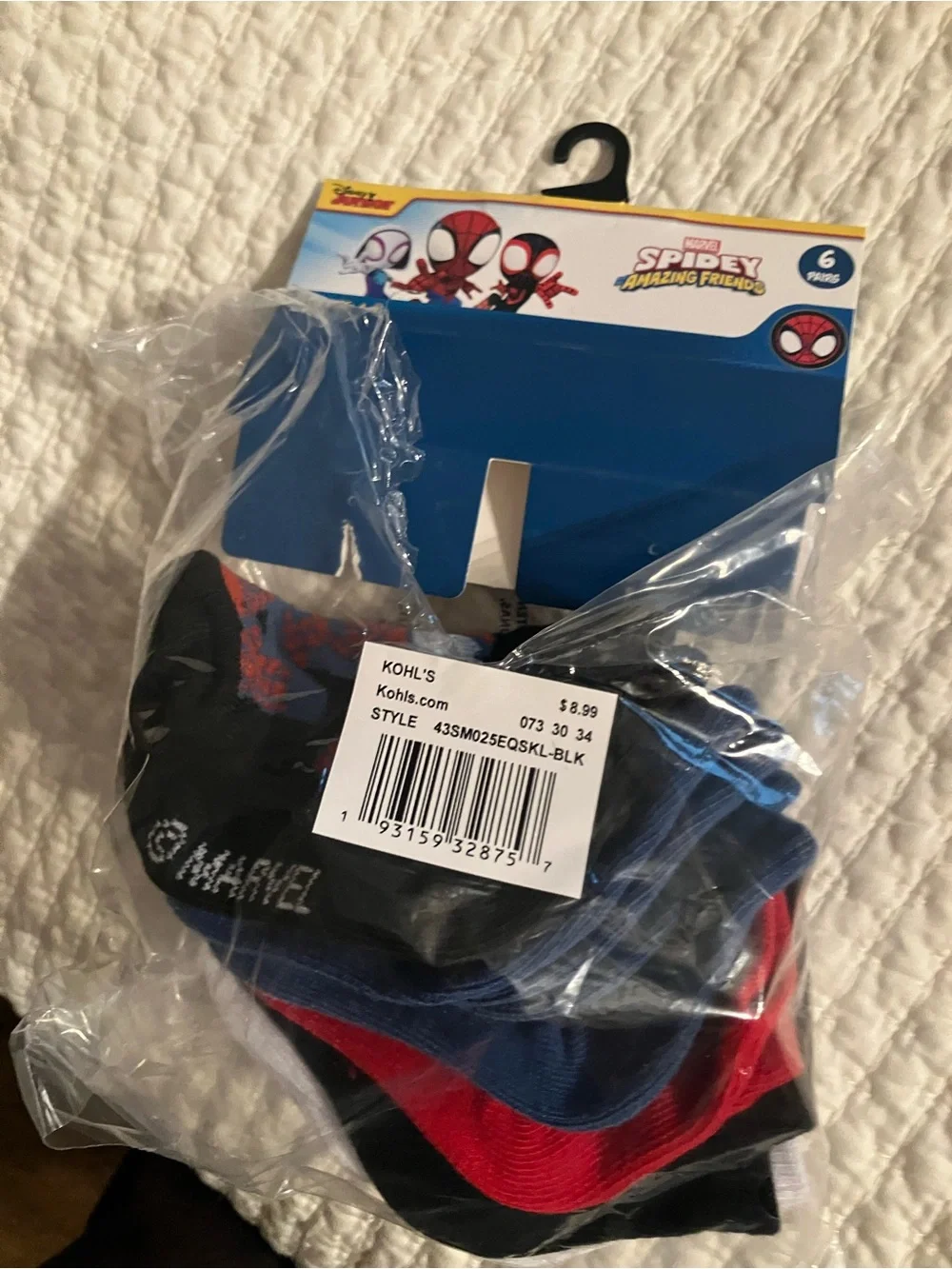 Marvel Spidey and His Amazing Friends Toddler Black Blue Red Socks - Marvel